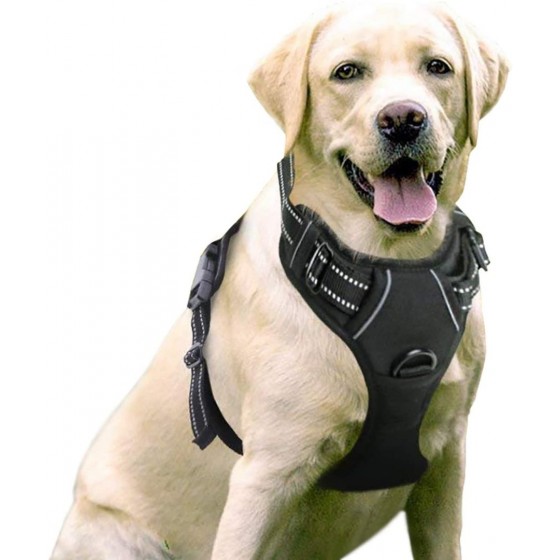 Dog Harness No-Pull Pet Harness Adjustable Outdoor Pet Vest 3M Reflective Oxford Material Vest for Dogs Easy Control for Small Medium Large Dogs