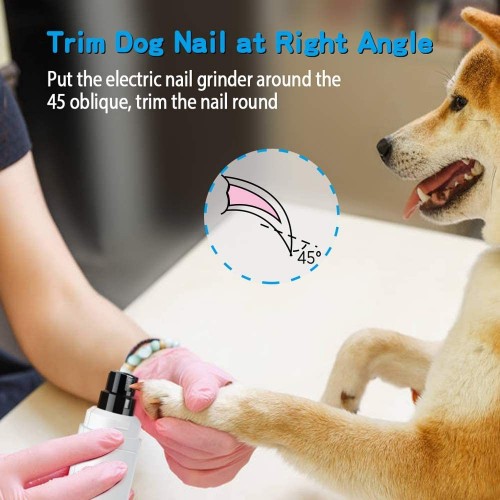Dog Nail Grinder Upgraded - Professional 2-Speed Electric Rechargeable Pet Nail Trimmer Painless Paws Grooming & Smoothing for Small Medium Large Dogs & Cats